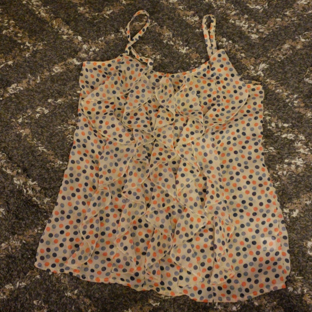Sheer polka dot tank top